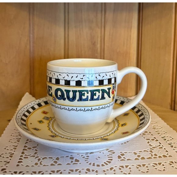 Vintage Mary Engelbreit Ceramic Teacup Saucer ME Ink Its Good to Be the Queen - Picture 1 of 8